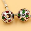 Enamel European Charm Beads Fits European Charm Bracelets & Necklaces For DIY Jewelry 13x12.5mm Hole:Approx:4mm Sold By Bag

