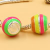 Enamel European Charm Beads Fits European Charm Bracelets & Necklaces For DIY Jewelry 13x10.5mm Hole:Approx:5mm Sold By Bag
