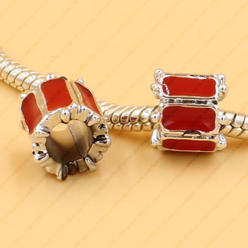 Enamel European Charm Beads Fits European Charm Bracelets & Necklaces For DIY Jewelry 9x8mm Hole:Approx:5mm Sold By Bag