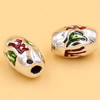 Enamel European Charm Beads Fits European Charm Bracelets & Necklaces For DIY Jewelry 10x7mm Hole:Approx:2mm Sold By Bag
