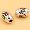 Enamel European Charm Beads Fits European Charm Bracelets & Necklaces For DIY Jewelry 10x7mm Hole:Approx:2mm Sold By Bag