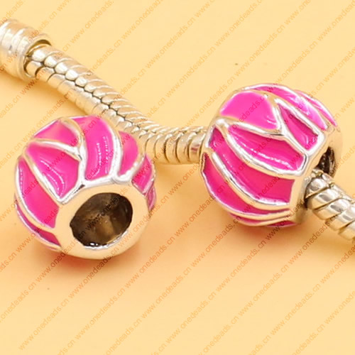 Enamel European Charm Beads Fits European Charm Bracelets & Necklaces For DIY Jewelry 10x5mm Hole:Approx:4mm Sold By Bag