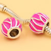 Enamel European Charm Beads Fits European Charm Bracelets & Necklaces For DIY Jewelry 10x5mm Hole:Approx:4mm Sold By Bag
