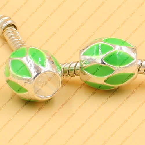 Enamel European Charm Beads Fits European Charm Bracelets & Necklaces For DIY Jewelry 11x10mm Hole:Approx:5mm Sold By Bag