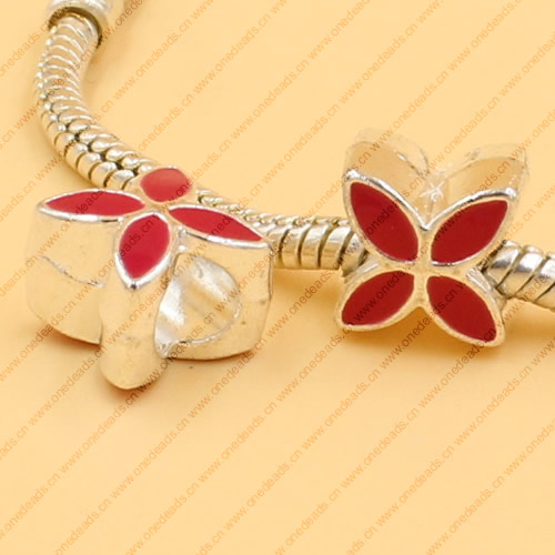 Enamel European Charm Beads Fits European Charm Bracelets & Necklaces For DIY Jewelry 10x10mm Hole:Approx:5mm Sold By Bag