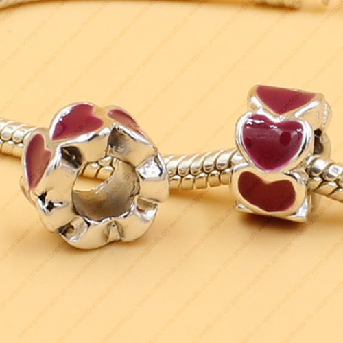 Enamel European Charm Beads Fits European Charm Bracelets & Necklaces For DIY Jewelry 10x6mm Hole:Approx:5mm Sold By Bag