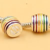 Enamel European Charm Beads Fits European Charm Bracelets & Necklaces For DIY Jewelry 10x9mm Hole:Approx:5mm Sold By Bag