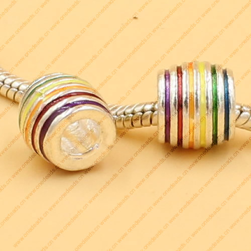 Enamel European Charm Beads Fits European Charm Bracelets & Necklaces For DIY Jewelry 10x9mm Hole:Approx:5mm Sold By Bag