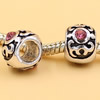 Rhinestone European Charm Beads Fits European  Bracelets & Necklaces For DIY Jewelry 8x9mm Hole:Approx:5mm Sold By Bag
