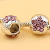 Rhinestone European Charm Beads Fits European Bracelets & Necklaces For DIY Jewelry 12x10mm Hole:Approx:5mm Sold By Bag
