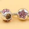 Rhinestone European Charm Beads Fits European Bracelets & Necklaces For DIY Jewelry 12x10mm Hole:Approx:5mm Sold By Bag