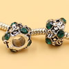 Rhinestone European Charm Beads Fits European Bracelets & Necklaces For DIY Jewelry 10x9mm Hole:Approx:5mm Sold By Bag