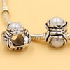 Rhinestone European Charm Beads Fits European Bracelets & Necklaces For DIY Jewelry 13x13mm Hole:Approx:5mm Sold By Bag