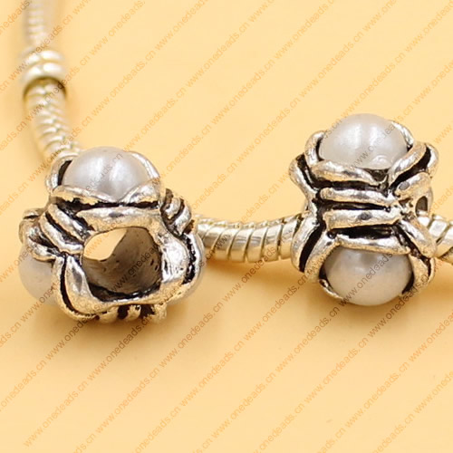 Rhinestone European Charm Beads Fits European Bracelets & Necklaces For DIY Jewelry 13x13mm Hole:Approx:5mm Sold By Bag