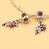 Rhinestone European Charm Beads Fits European Bracelets & Necklaces For DIY Jewelry 34x12mm Hole:Approx:5mm Sold By Bag
