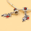 Rhinestone European Charm Beads Fits European Bracelets & Necklaces For DIY Jewelry 34x12mm Hole:Approx:5mm Sold By Bag