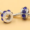 Rhinestone European Charm Beads Fits European Bracelets & Necklaces For DIY Jewelry 10x7mm Hole:Approx:5mm Sold By Bag
