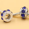 Rhinestone European Charm Beads Fits European Bracelets & Necklaces For DIY Jewelry 10x7mm Hole:Approx:5mm Sold By Bag