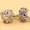 Rhinestone European Charm Beads Fits European Bracelets & Necklaces For DIY Jewelry 12x7mm Hole:Approx:6mm Sold By Bag

