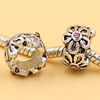 Rhinestone European Charm Beads Fits European Bracelets & Necklaces For DIY Jewelry 12x7mm Hole:Approx:6mm Sold By Bag