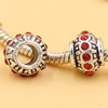 Rhinestone European Charm Beads Fits European Bracelets & Necklaces For DIY Jewelry 10x8mm Hole:Approx:5mm Sold By Bag
