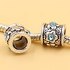 Rhinestone European Charm Beads Fits European Bracelets & Necklaces For DIY Jewelry 10x9mm Hole:Approx:5mm Sold By Bag