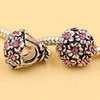 Rhinestone European Charm Beads Fits European Bracelets & Necklaces For DIY Jewelry 11x13mm Hole:Approx:5mm Sold By Bag
