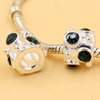 Rhinestone European Charm Beads Fits European Bracelets & Necklaces For DIY Jewelry 11x9mm Hole:Approx:5mm Sold By Bag
