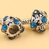 Rhinestone European Charm Beads Fits European Bracelets & Necklaces For DIY Jewelry 11x8mm Hole:Approx:5mm Sold By Bag