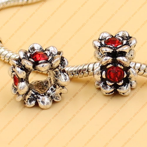 Rhinestone European Charm Beads Fits European Bracelets & Necklaces For DIY Jewelry 12x12mm Hole:Approx:5mm Sold By Bag