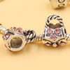 Rhinestone European Charm Beads Fits European Bracelets & Necklaces For DIY Jewelry 14x11mm Hole:Approx:5mm Sold By Bag