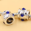 Rhinestone European Charm Beads Fits European Bracelets & Necklaces For DIY Jewelry 10x9mm Hole:Approx:5mm Sold By Bag