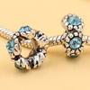 Rhinestone European Charm Beads Fits European Bracelets & Necklaces For DIY Jewelry 12x6mm Hole:Approx:6mm Sold By Bag
