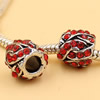 Rhinestone European Charm Beads Fits European Bracelets & Necklaces For DIY Jewelry 10x10mm Hole:Approx:5mm Sold By Bag
