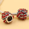 Rhinestone European Charm Beads Fits European Bracelets & Necklaces For DIY Jewelry 10x10mm Hole:Approx:5mm Sold By Bag