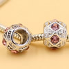 Rhinestone European Charm Beads Fits European Bracelets & Necklaces For DIY Jewelry 11x9mm Hole:Approx:4.5mm Sold By Bag
