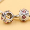 Rhinestone European Charm Beads Fits European Bracelets & Necklaces For DIY Jewelry 11x9mm Hole:Approx:4.5mm Sold By Bag