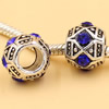 Rhinestone European Charm Beads Fits European Bracelets & Necklaces For DIY Jewelry 11x9mm Hole:Approx:4.5mm Sold By Bag
