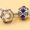 Rhinestone European Charm Beads Fits European Bracelets & Necklaces For DIY Jewelry 11x9mm Hole:Approx:4.5mm Sold By Bag