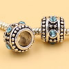 Rhinestone European Charm Beads Fits European Bracelets & Necklaces For DIY Jewelry 10x9mm Hole:Approx:6mm Sold By Bag