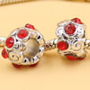 Rhinestone European Charm Beads Fits European Bracelets & Necklaces For DIY Jewelry 11x8mm Hole:Approx:5mm Sold By Bag