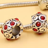 Rhinestone European Charm Beads Fits European Bracelets & Necklaces For DIY Jewelry 11x8mm Hole:Approx:5mm Sold By Bag
