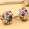 Rhinestone European Charm Beads Fits European Bracelets & Necklaces For DIY Jewelry 11x8mm Hole:Approx:5mm Sold By Bag