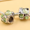 Rhinestone European Charm Beads Fits European Bracelets & Necklaces For DIY Jewelry 12x9mm Hole:Approx:5mm Sold By Bag