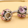 Rhinestone European Charm Beads Fits European Bracelets & Necklaces For DIY Jewelry 12x9mm Hole:Approx:5mm Sold By Bag
