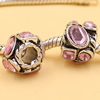 Rhinestone European Charm Beads Fits European Bracelets & Necklaces For DIY Jewelry 12x9mm Hole:Approx:5mm Sold By Bag