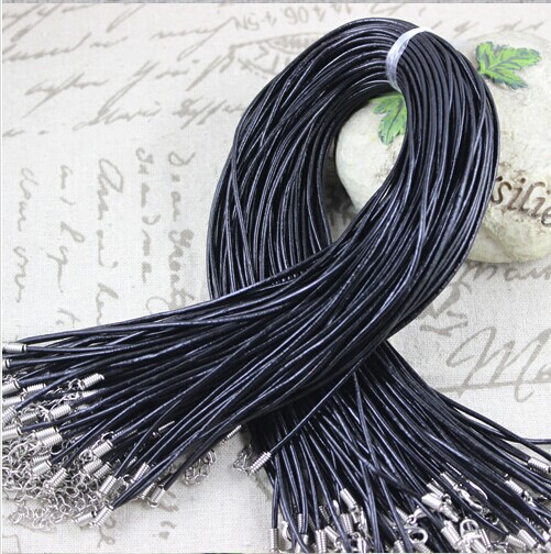 leather Necklace，2mm Sold per 17-inch Strand