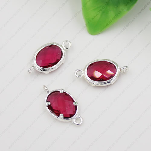 Copper Connector Pendants with Imitation Zircon Stone Crystal for DIY Jewelry Making Bracelet Necklace Earring Finding 9.5x18mm Hole:Approx:2mm Sold By Bag