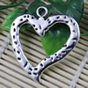 Metal Zinc Alloy Silver Tone Heart Charm Pendant For Necklace DIY Jewelry Making Accessories 43x42mm Sold By KG
