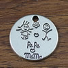 Metal Zinc Alloy Round Charm Pendant For Necklace DIY Jewelry Making Accessories 22mm Sold By KG
